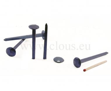 Chiodi forgiati in acciaio blu a testa martellata (100 chiodi) L : 30 mm  - Ø 14 mm