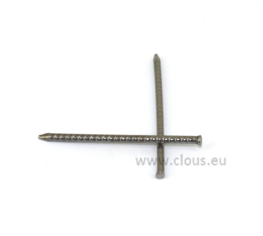 Chiodi elicoidali in acciaio a testa groppino - filo dentellato Ø 1.1 mm L: 27 mm Ø 1.1 mm