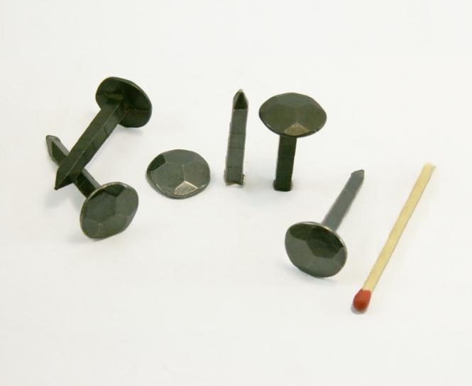 Chiodi forgiati a testa martellata e ornati in nero (100 chiodi) L : 30 mm - Ø 11-12 mm