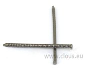 Chiodi elicoidali in acciaio a testa groppino - filo dentellato Ø 1.1 mm L: 27 mm Ø 1.1 mm